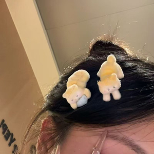 Popular Niche Design <b>Sweet</b> Yellow Small Cat Hairpin Cute Cartoon Fashionable Style Women's Hairpins Wholesale Headwear - Product Image 2