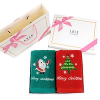 Serviettes de Noël en Coton Pur en Gros, Serviettes Cadeaux Brodés Personnalisées, Serviettes de Bain Absorbantes pour Noël, Vente Transfrontalière
