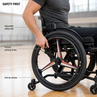 Fauteuil roulant sportif léger, 24 pouces, en alliage d'aluminium, pliable, manuel, pour adultes, fauteuil roulant sportif ultraléger