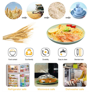 Bán Buôn Nhà Bếp Tùy Chỉnh Nhà Hàng Tái Sử Dụng Bắc Âu Phân Hủy Sinh Học Không Thể Phá Vỡ Nhựa Tấm Bộ Đồ Ăn Rơm Lúa Mì Bộ Bát Đĩa - Product Image 6