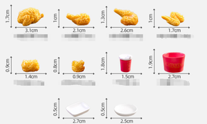 Plato de Resina con Patas de Pollo, Alas, Palomitas y Nuggets Realistas, Souvenir de Comida en Miniatura, Accesorios para Casa de Muñecas, Juguete para Niños - Product Image 6