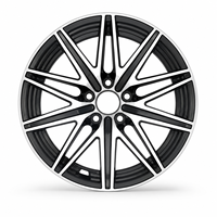 Jantes en alliage d'aluminium AL 19 20 pouces 5x112 à rayons multiples, design maille, finition noir brillant usiné, en promotion pour Mercedes-Benz