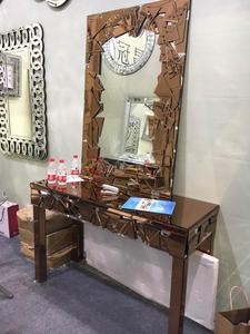 Modern Silver Glass Home Decor <strong>Mirror</strong> Furniture Mirrored Diamond Crushed Console Table with <strong>Wall</strong> <strong>Mirror</strong> <strong>Set</strong> - Product Image 4