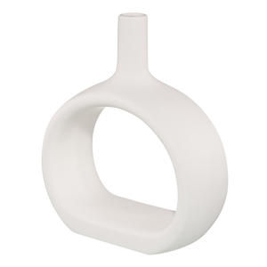 Vase en céramique moderne nordique pour la décoration intérieure blanc avec un design contemporain de glaçure mate pour les occasions de mariage/noël de table - Product Image 2
