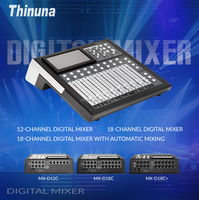 Console audio professionnelle Thinuna MX-D12C, contrôle tactile du son live, fader motorisé, retour, mixeur audio numérique 12 canaux