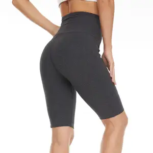 1/2 Shorts poches couleur unie impression personnalisée femmes taille haute poches sport Gym taille haute impression Biker Shorts leggings