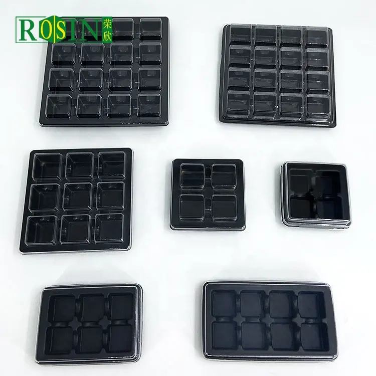 Customized chocolate blister tray with lid truffle trays candy insert blister tray plastic for chocolate