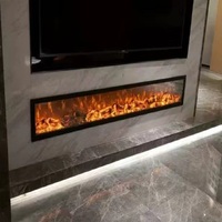 Cheminée électrique d'hôtel intégrée simulée flamme LED télécommande économie d'énergie Thermostat réglable chauffage encastré intérieur