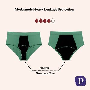 Ropa interior de lujo para mujer, bragas de cintura alta a prueba de fugas, bragas absorbentes de bambú para el período menstrual, bragas posparto para maternidad - Product Image 6