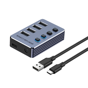 New 4 cổng trong 1 USB Hub USB3.0 dữ liệu Docking Station Cắm và chơi 5Gbps Splitter cho điện thoại máy tính xách tay máy tính với chỉ số LED - Product Image 2
