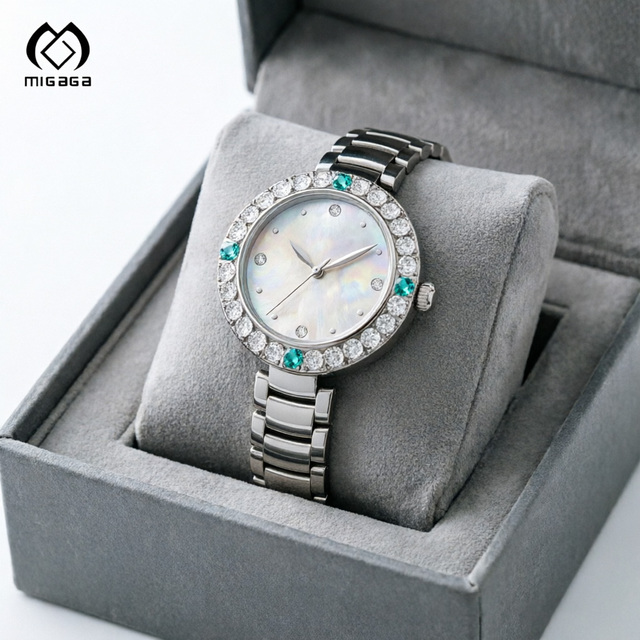 Migaga Stone Dial Women'S Quartz Watch Ultra Thin Oem Odm Colorful Reloj Para Mujer Stainless Steel Female Minimalist Watch