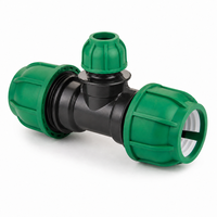 Raccord de compression en T réducteur Plantrising R2002 PN12.5 en PP avec joint NBR 25-110mm pour tuyaux HDPE/PE
