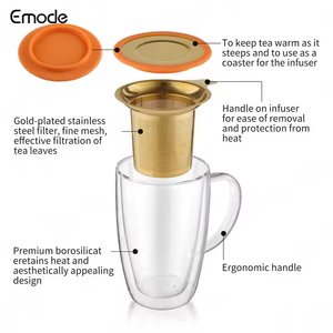 Taza de té sin BPA con infusor y tapa, tapa de madera Taza de té de 12oz para remojar, amante del té, regalo, hogar, oficina - Product Image 4