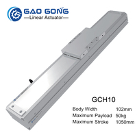 GAOGONG GCH10 Módulo Lineal CNC de Precisión, Mesa Deslizante con Husillo de Bolas de Aluminio, Motor, Carrera de 100-800mm, Plataforma de Movimiento con Guía Lineal