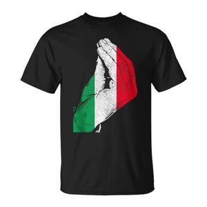 T-shirt con gesto della mano italiana, bandiera italiana, orgoglio italiano - Product Image 1