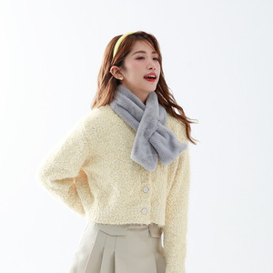 Écharpe longue <span class=keywords><strong>en</strong></span> peluche pour femme, couleur unie, <span class=keywords><strong>fausse</strong></span> <span class=keywords><strong>fourrure</strong></span> de lapin, polyester, <span class=keywords><strong>snood</strong></span> chaud d'hiver, prêt à être expédié - Product Image 6