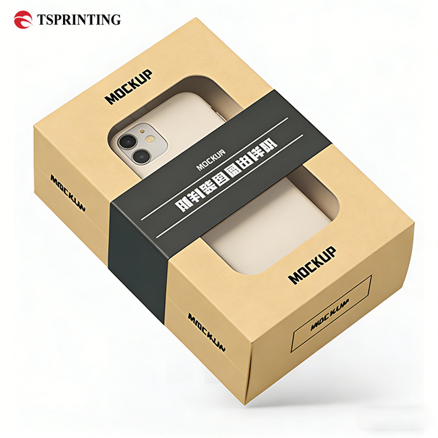 Custom Paper Boxes for Phone case B2b Low Price Mobile case Packaging Box with clear Pvc Window Mobile Accessories Packaging