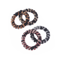 Attache-cheveux à motif léopard, élastiques en spirale sans plis, cordon de téléphone, bande de cheveux en spirale, attaches de cheveux pour femmes, fil de téléphone