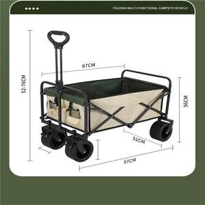 <strong>Folding</strong> <strong>Wagon</strong> With Table,Heavy Duty Utility <strong>Beach</strong> <strong>Wagons</strong> With Opened Tailgate And All-Terrain Wheels For Camping,Garden,Sports - Product Image 2