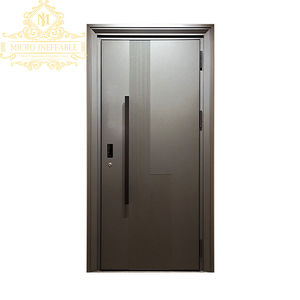 Puerta de entrada de acero moderna a precio de fábrica con modelos de puerta de metal de diseño simple Puertas ignífugas y antirrobo - Product Image 2