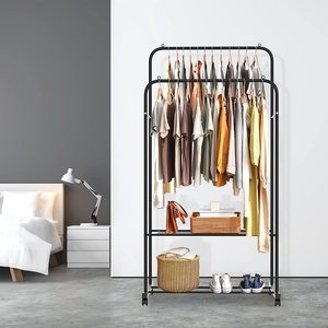 Support de suspension de vêtements à tige Mobile, <span class=keywords><strong>étagère</strong></span> à vêtements Standard <span class=keywords><strong>Simple</strong></span> et tendance, présentoir de magasin de vêtements à 4 roues - Product Image 3