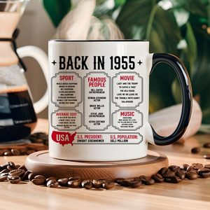 Taza de Café de Cerámica Desechable Vintage de 1955, 11 oz, con Diseño Floral, Apta para Microondas y Lavavajillas, <span class=keywords><strong>Regalo</strong></span> para Fiestas, para Hombres, Mujeres, Papá - Product Image 5