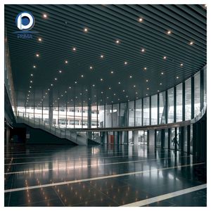 Precio de Fábrica, Revestimiento de Techo de Aluminio Metálico Decorativo en Forma de U con Acabado de Madera para Oficinas Comerciales y Aeropuertos - Product Image 1