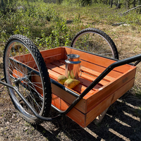 Chariot de ferme mobile robuste OEM de 26 pouces avec pneus pneumatiques, châssis en acier, cabine en bois massif, grande capacité, pour le transport de produits laitiers