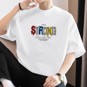 Thương Hiệu Mới Người Đàn Ông Của Mùa Hè Hợp Thời Trang In T-Shirts Ngắn Tay Nửa Tay Phong Cách Hàn Quốc Lỏng Phù Hợp 100% Cotton 180 Gram Vải - Product Image 2