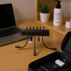 Organizador de Cables Desmontable de Silicona y PVC, Rectangular, de Una Sola Capa, para Montar en la Pared, para Almacenamiento en el Baño del Hogar - Product Image 2