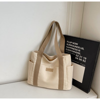 Sac fourre-tout en toile personnalisable pour femme avec lettres, fermeture éclair, idéal pour l'été 2026, pour étudiantes et le shopping