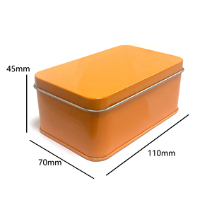 Caja de Almacenamiento Metálica Rectangular Naranja, Envase de Hojalata Personalizado para Regalos, Caja Misteriosa - Product Image 2