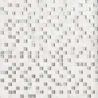 Mosaïque carrée moderne en marbre blanc de Carrare et verre miroir, peinte à la main, pour crédence de cuisine, villas et décoration intérieure