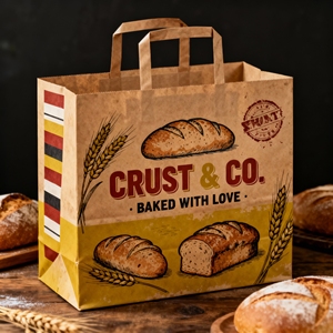 Bolsas de Papel Kraft Personalizadas con Asas para Empacar y Entregar Alimentos - Product Image 4