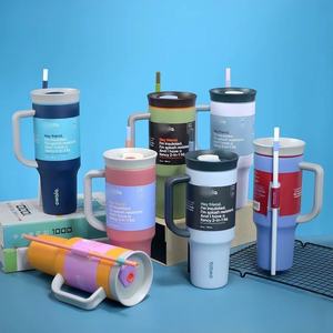 Mug à café isotherme à double paroi en acier inoxydable de haute qualité, 40 oz, anti-fuite, avec paille et poignée, pour l'aventure, les voyages en plein air, 24h - Product Image 5