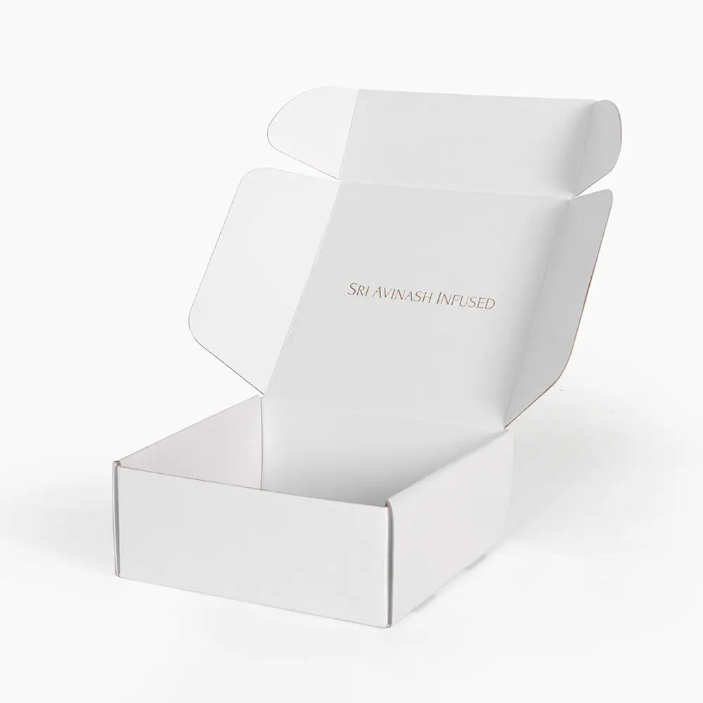 Wholesale Logo Custom Mailer Packaging Small Folding Cardboard Box White Package Box Corrugated Board Paper Box
