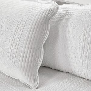 Ensemble de 6 housses de lit réversibles en tissu blanc matelassé, style simple pour la maison - Product Image 2