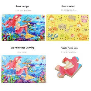 Puzzle en <span class=keywords><strong>bois</strong></span> 60 pièces dans une boîte en métal portable, <span class=keywords><strong>jouet</strong></span> éducatif Montessori pour enfants d'âge préscolaire - Product Image 3