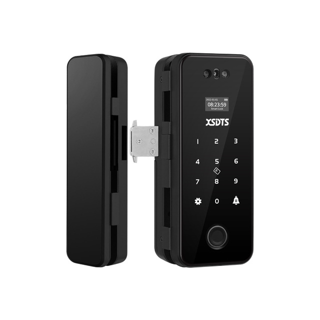 For GL02 Smart Glass Lock 3D Face Recognition Cloud Enabled Aluminum Door Compatible Works with Tuya Wi-Fi