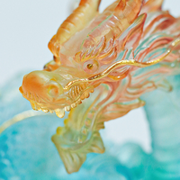 Figurine de dragon en cristal sculptée à la main, décoration d'intérieur, ornement exquis, cadeau de collection, services personnalisés disponibles