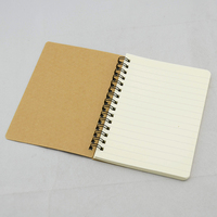 Carnet à spirale personnalisé par le fabricant, avec couverture en papier kraft, à double spirale, à double fil, à feuilles récupérables