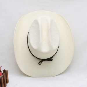 Sun Protection <b>Sombreros</b> Paper Beach Hat Wholesale Wide Brim Western Style Straw Cowboy Hats for Men Adult - Product Image 2