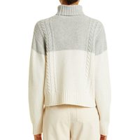 Colorblock gros pull câble tricot laine tissu cachemire laine mérinos pull à col roulé