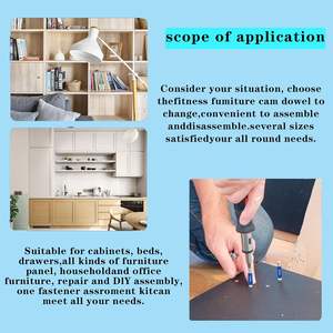 מנעולי מצלמת רהיטים 120 מחשבים 3-in-1 גלגלים אקסצנטרי ברגים חלקי חומרה טוויסט מנעל מחברים ארון/מגירה/שידה - Product Image 6