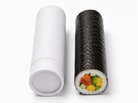 Emballage en papier cylindrique personnalisé de qualité alimentaire pour rouleaux de sushi à emporter