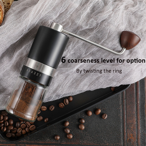 Accessoires pour expresso, moulin à café manuel en acier inoxydable avec meule réglable, bouteille en verre de 100 ml, moulin à grains de café - Product Image 3
