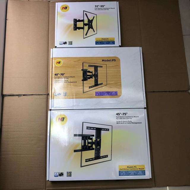 P6 Full Motion Vertically Adjustable TV Mount 45-75" Large Size Swivel TV Wall Brackets