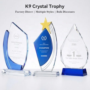 Trophée en <span class=keywords><strong>cristal</strong></span> K9 personnalisé, plaque en verre vierge pour événements sportifs, souvenirs, prix abordables - Product Image 1
