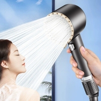 Pomme de douche à double turbine avec filtre pressurisé à 3 fonctions Vaporisateur portable à main pour robinetterie de salle de bain Accessoires