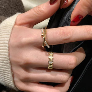 Anillo de Pareja Chapado en Oro Impermeable, Joyería, Accesorios para Mujer, Corazón, Mariposa, Serpiente, Acero Inoxidable - Product Image 3